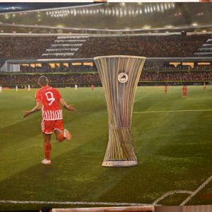 Ολυμπιακός conference champion 2024…Oil on Canvas – Private collection