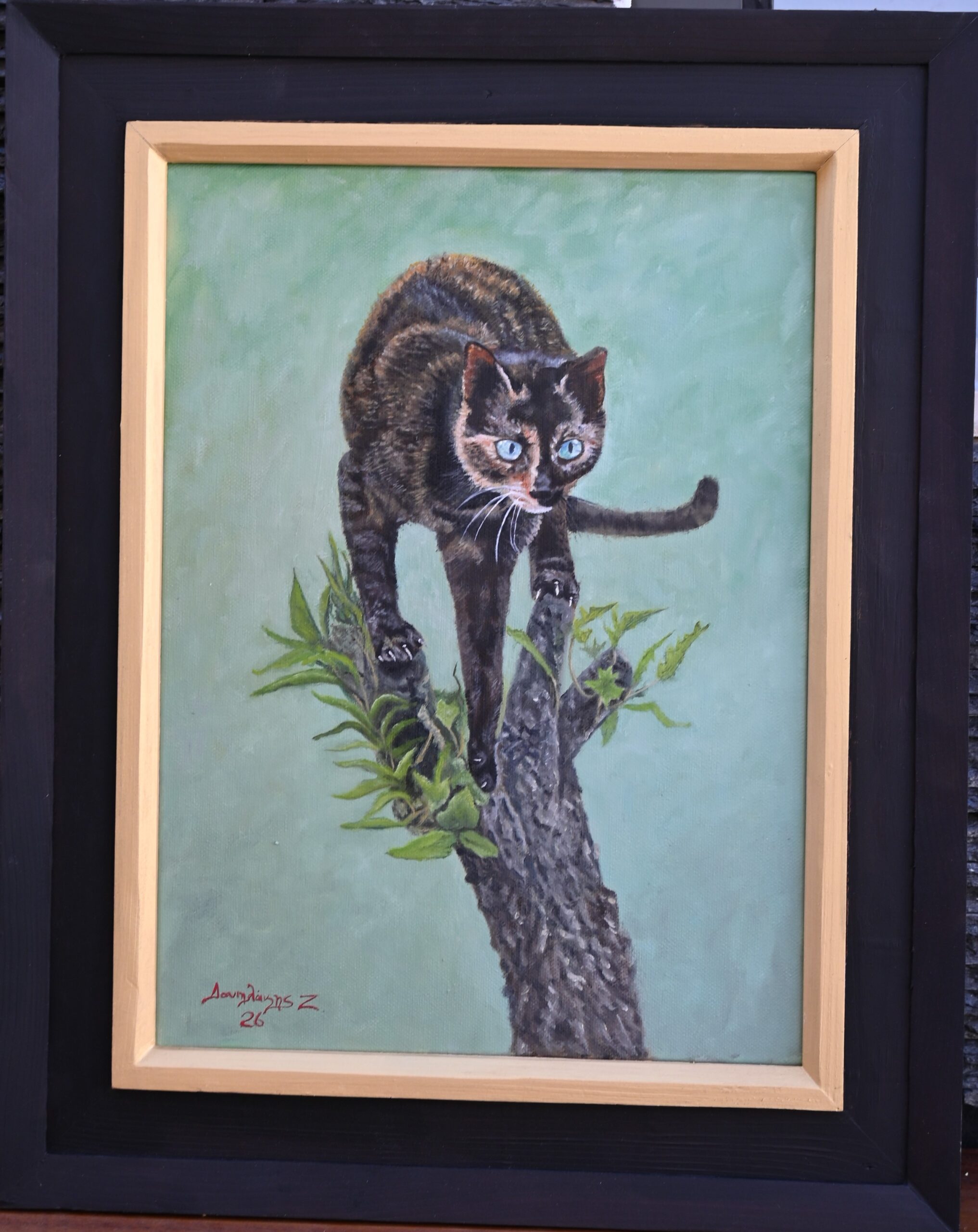 Η γάτα - The cat - Λάδι σε καμβά / Oil on canvas - 40 X 29